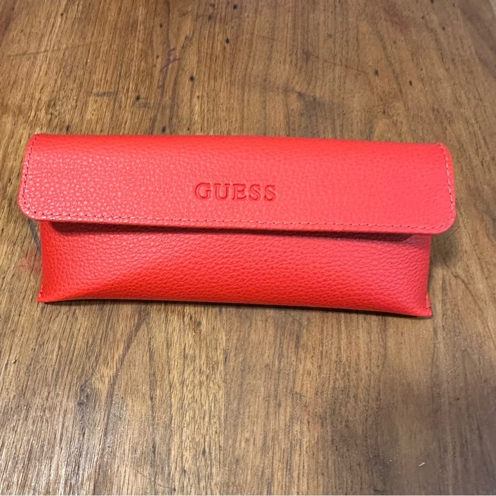 Guess glasses case brilliant red with black interior EUC